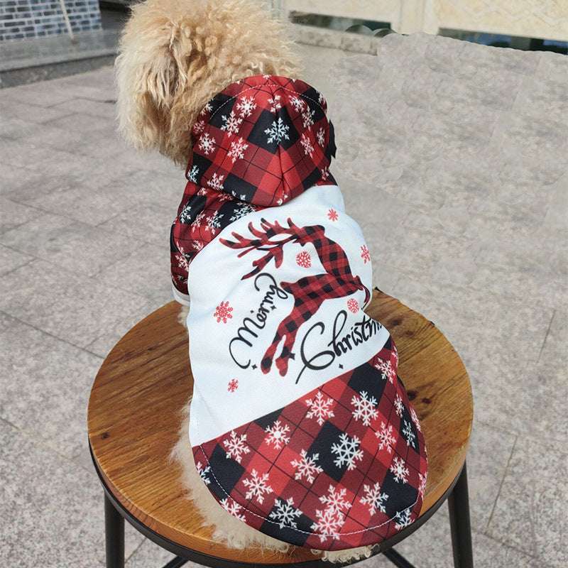 Pet Cat Dog Christmas Elk Print Hoodie Unbranded