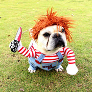 Chucky-Inspired Dog Cat Costume – Funny Halloween Outfit for Pets UK PET HOUSE