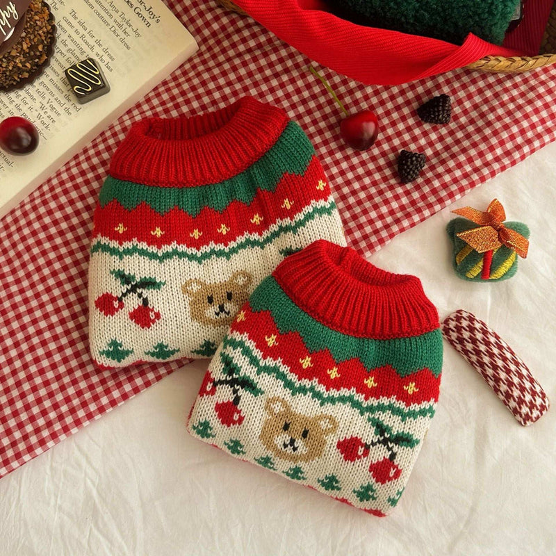 Pet Cat Dog Christmas Cherry Warm Sweater Unbranded