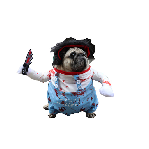 Crazy Killer Pet Costume for Dogs & Cats – Funny Halloween Cosplay Outfit for Pets UK PET HOUSE
