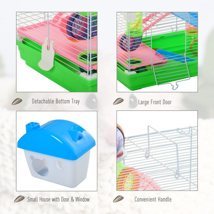 5 Tier Hamster Cage Carrier Habitat Small Animal House w/ Exercise Wheels Tunnel UK PET HOUSE