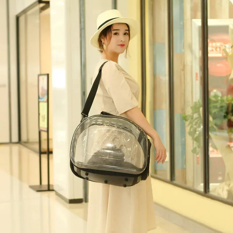 Pet Cat Carrier Bag Foldable Transparent Cage Portable Travel Breathable Cat Transport Bag Basket Backpack Handbag Pet Supplies eprolo