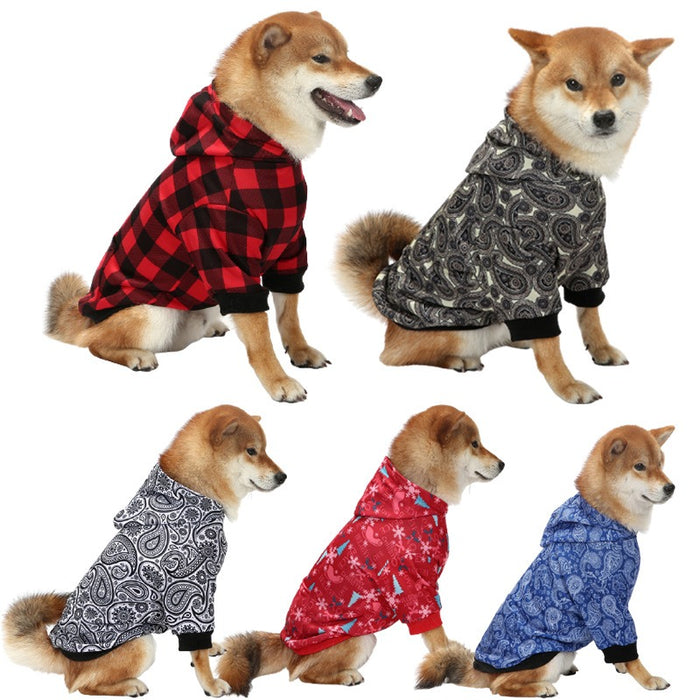 Pet Dog Christmas Plaid Hoodie