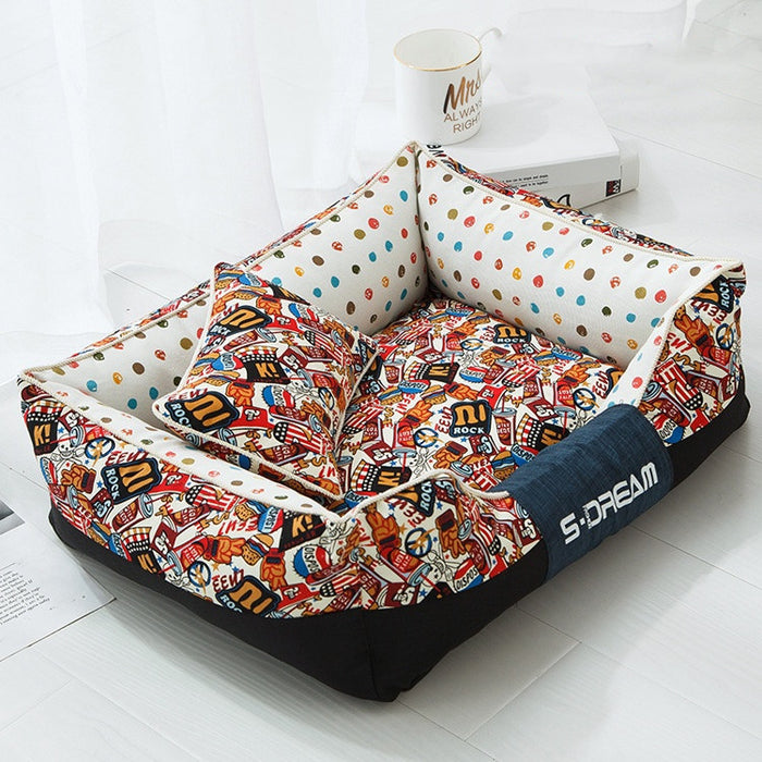 PawLuxe Pet Bed – Plush Indoor Bed for Cats & Dogs, Elegant Dog & Cat Mat UK PET HOUSE