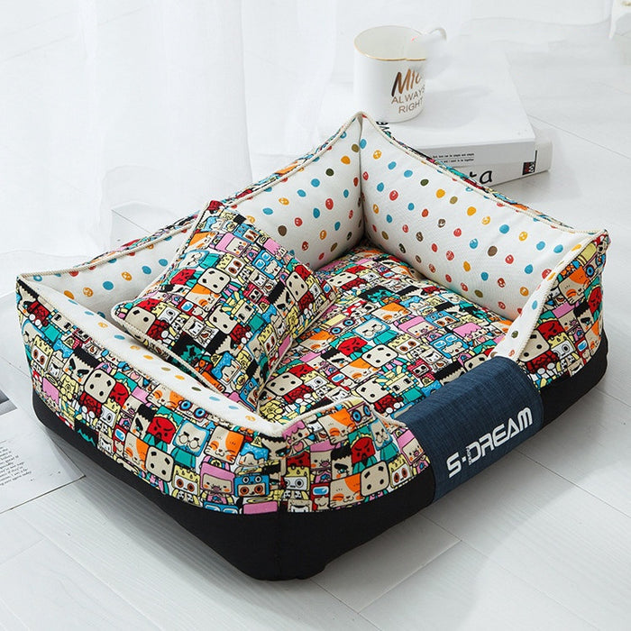 PawLuxe Pet Bed – Plush Indoor Bed for Cats & Dogs, Elegant Dog & Cat Mat UK PET HOUSE