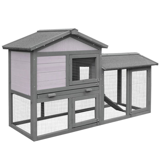 5ft Wooden Rabbit Guniea Pigs Hutch with Run 2 Tiers Outdoor Cage Pet House UK PET HOUSE