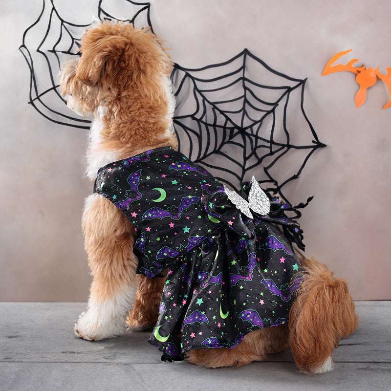 Small Angel Wings Halloween Dress for Dogs & Cats – Pet Costume with Bat or Pumpkin Variant UK PET HOUSE