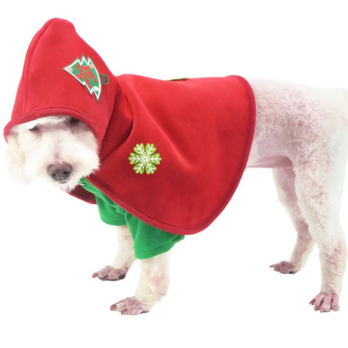 Pet Dog Cat Christmas Embroidered Red Cloak