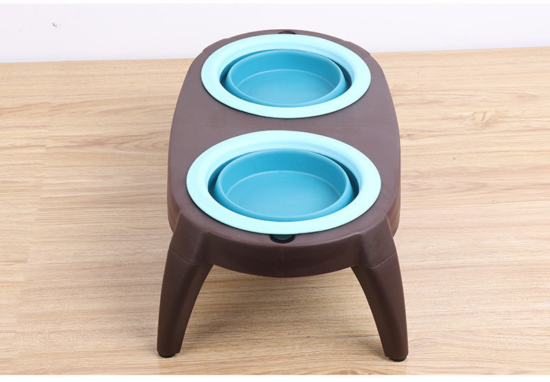 Pet Cat Dog Collapsible Bowl with Stand