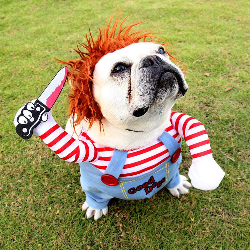 Chucky-Inspired Dog Cat Costume – Funny Halloween Outfit for Pets UK PET HOUSE