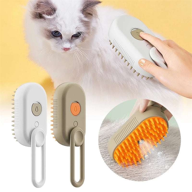 3-in-1 Electric Pet Steam Brush – Grooming Comb with Spray & Massage DOG n KITTY