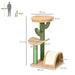 72cm Cat Tree w/ Bed, Toy Ball, Sisal Post, Curved Pad - Beige & Green UK PET HOUSE