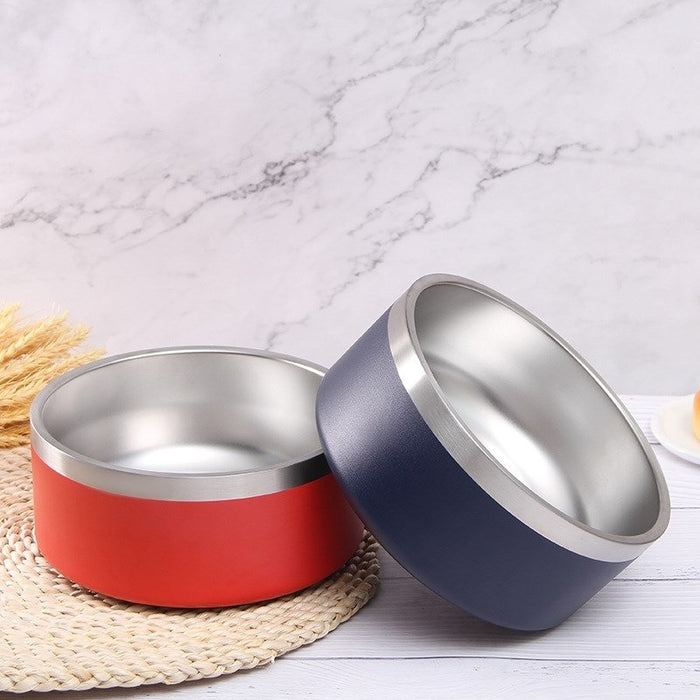 Pet Cat Dog Large Capacity Stainless Steel Bowl Double Layer Vacuum