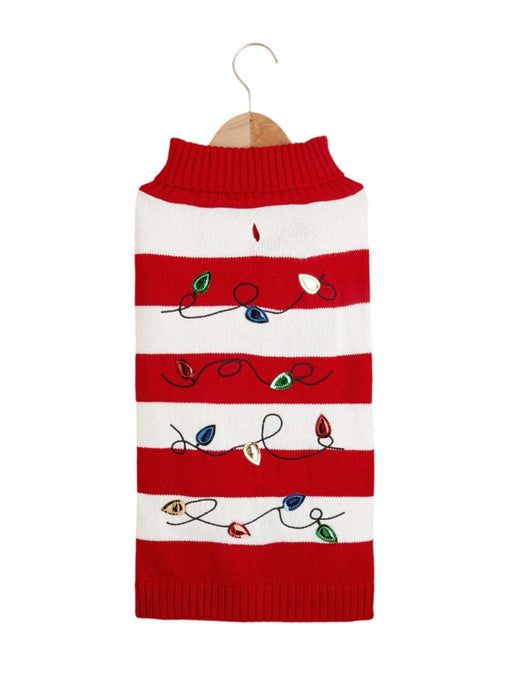 Pet Cat Dog Striped Christmas Lantern Turtleneck Sweater Unbranded
