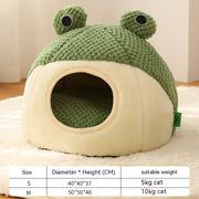 Little Frog Pet Bed – Warm Plush Nest for Small Cats & Dogs (Up to 5 kg), Cozy Autumn Winter House Prowise Healthcare
