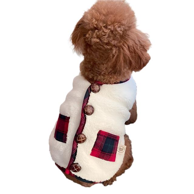 Pet Dog Cat Christmas Jacket with Knitted Scarf