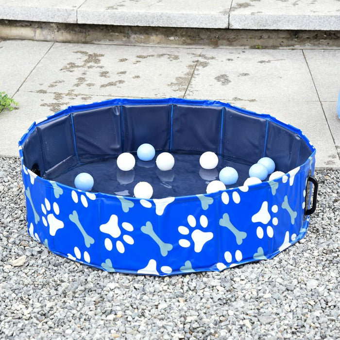 80cm Swimming Foldable Pet Pool - Blue UK PET HOUSE