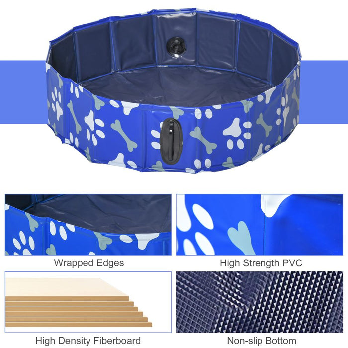 80cm Swimming Foldable Pet Pool - Blue UK PET HOUSE