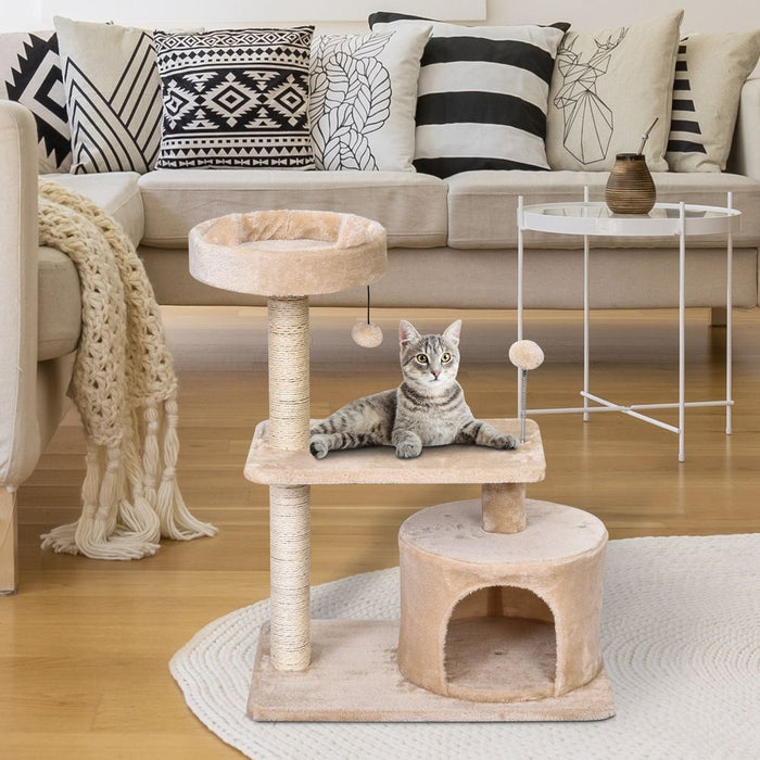 81cm Cat Tree Scratching Post Tower for Kitten Large Cats Activity Centre House UK PET HOUSE