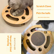 Grab & Play 2-in-1 Cat Scratch Pad Toy – Interactive Round Treasure for Cats UK PET HOUSE