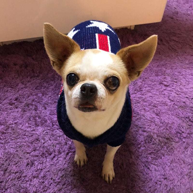 Pet Dog Cat Christmas Maple Snowflake Turtleneck Knitted Sweater Pet Clothes UK PET HOUSE