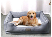 Removable Washable Dog and Cat Bed – Grey Plush Pet Sofa for Medium & Large Pets DOG n KITTY