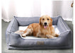 Removable Washable Dog and Cat Bed – Grey Plush Pet Sofa for Medium & Large Pets DOG n KITTY