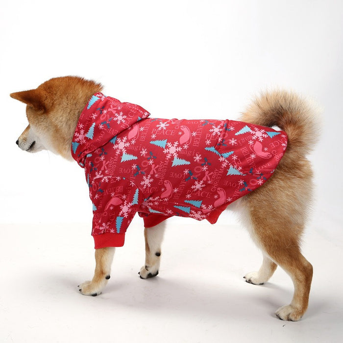 Pet Dog Christmas Plaid Hoodie