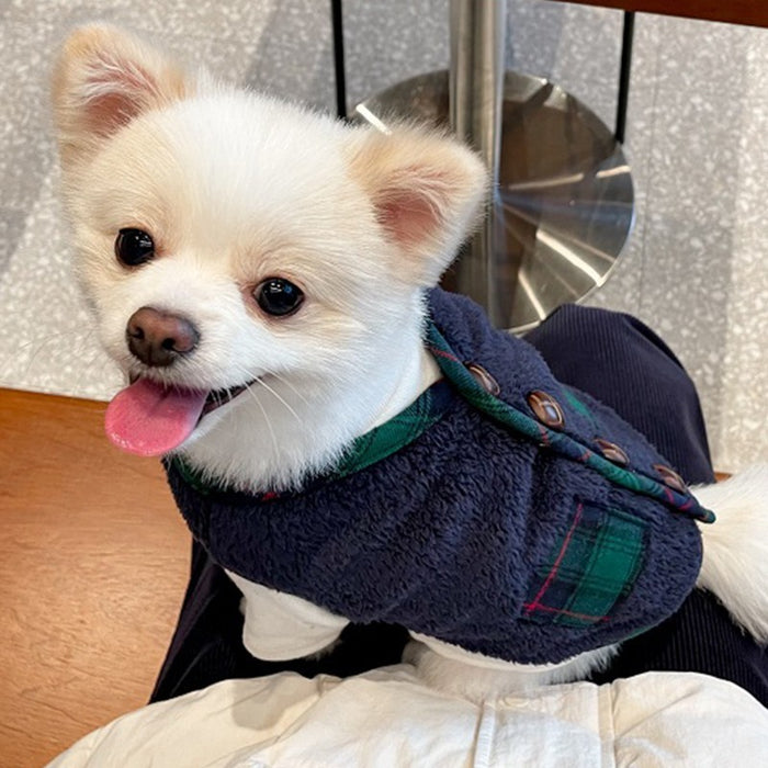 Pet Dog Cat Christmas Jacket with Knitted Scarf