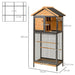 Bird Cage Wood & Steel Aviary w/ Standing Pole, Nest, Slide-Out Tray UK PET HOUSE