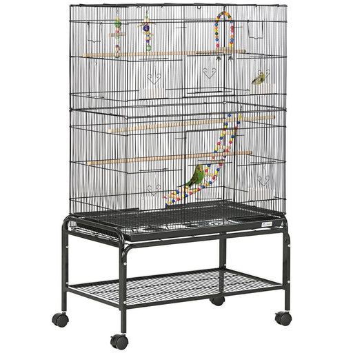 Bird Cage, with Stand, Wheels, Toys, for Budgies, Finches, Parakeets UK PET HOUSE