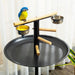 Bird Play Stand Portable Feeder Station w/ Wooden Perches, Stainless Steel Bowls UK PET HOUSE