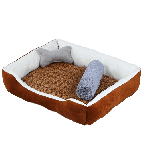 Brown Pet Bed with Blanket for Different Sizes UK PET HOUSE
