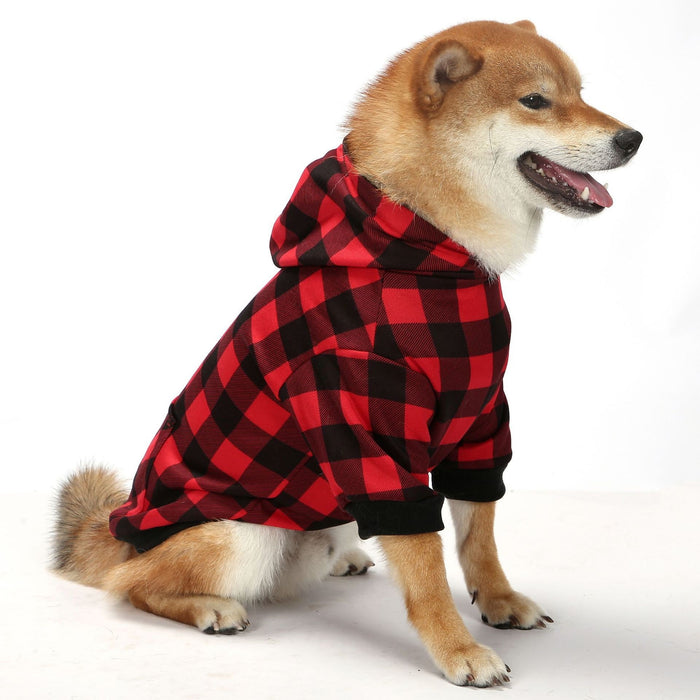 Pet Dog Christmas Plaid Hoodie