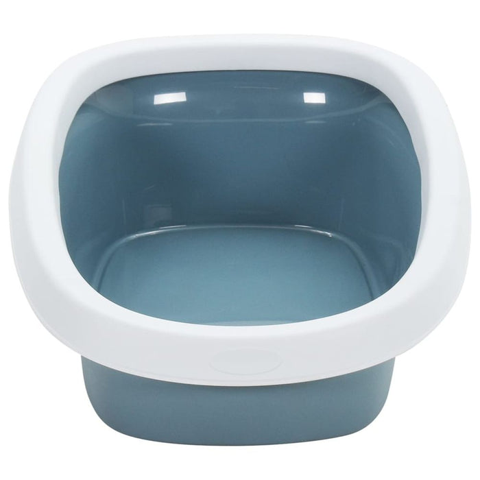 Cat Litter Tray White and Blue UK PET HOUSE