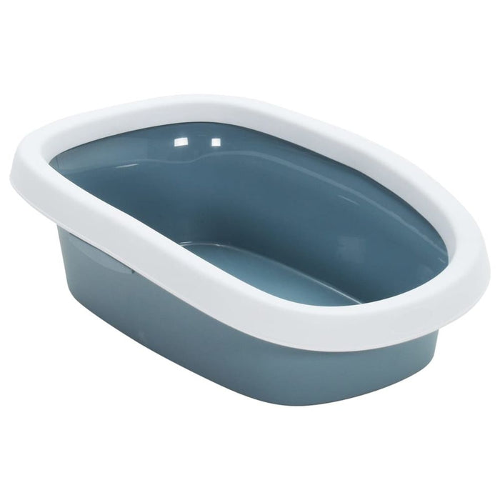 Cat Litter Tray White and Blue UK PET HOUSE