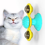 Cat Rotating Windmill Multi-Function Toys Itch Scratching Device Teeth Shining Toy UK PET HOUSE