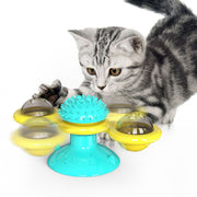 Cat Rotating Windmill Multi-Function Toys Itch Scratching Device Teeth Shining Toy UK PET HOUSE