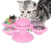 Cat Rotating Windmill Multi-Function Toys Itch Scratching Device Teeth Shining Toy UK PET HOUSE