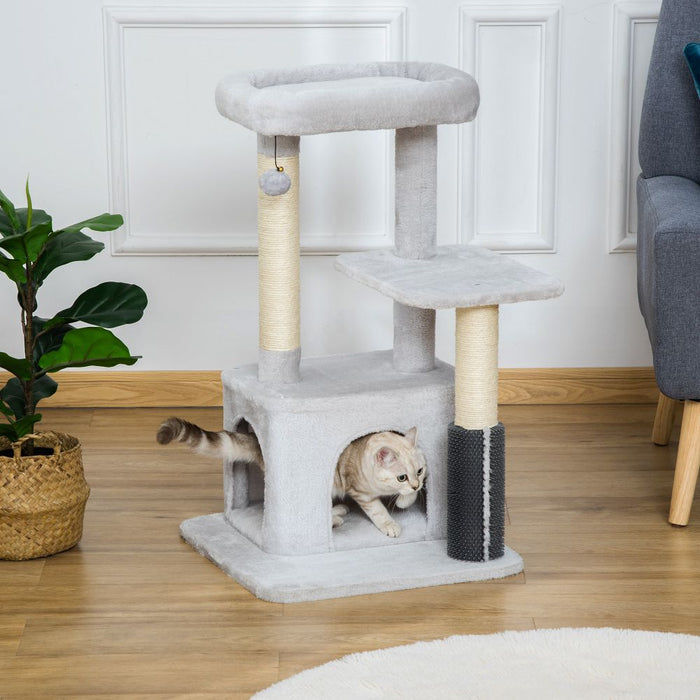 Cat Tree Climbing Activity Center with Scratching Massage Toy Hanging Ball UK PET HOUSE