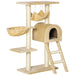 Cat Tree for Indoor Cats Scratching Post w/ Hammock House Bed Basket Pawhut UK PET HOUSE