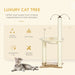 Cat Tree for Indoor Cats w/ Scratching Posts Hammock, Toy Ball - Beige Pawhut UK PET HOUSE