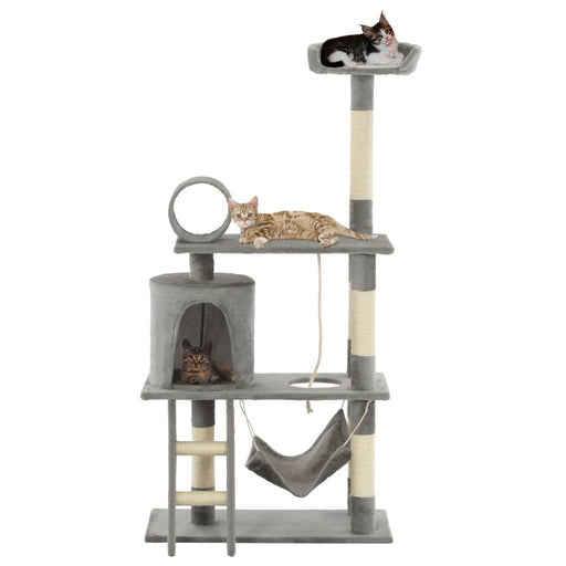 Cat Tree with Sisal Scratching Posts 140 cm UK PET HOUSE
