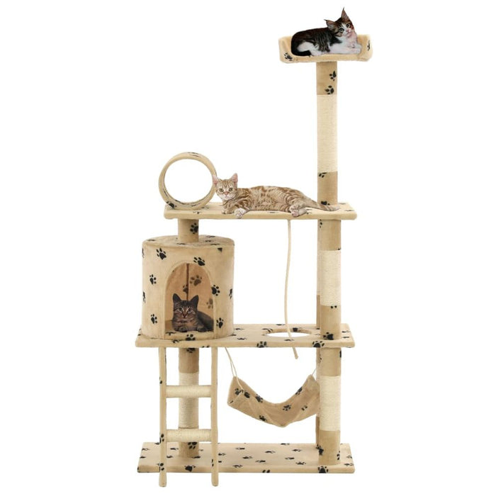 Cat Tree with Sisal Scratching Posts 140 cm UK PET HOUSE