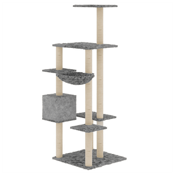 Cat Tree with Sisal Scratching Posts 142 cm UK PET HOUSE