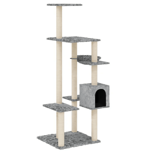 Cat Tree with Sisal Scratching Posts 142 cm UK PET HOUSE