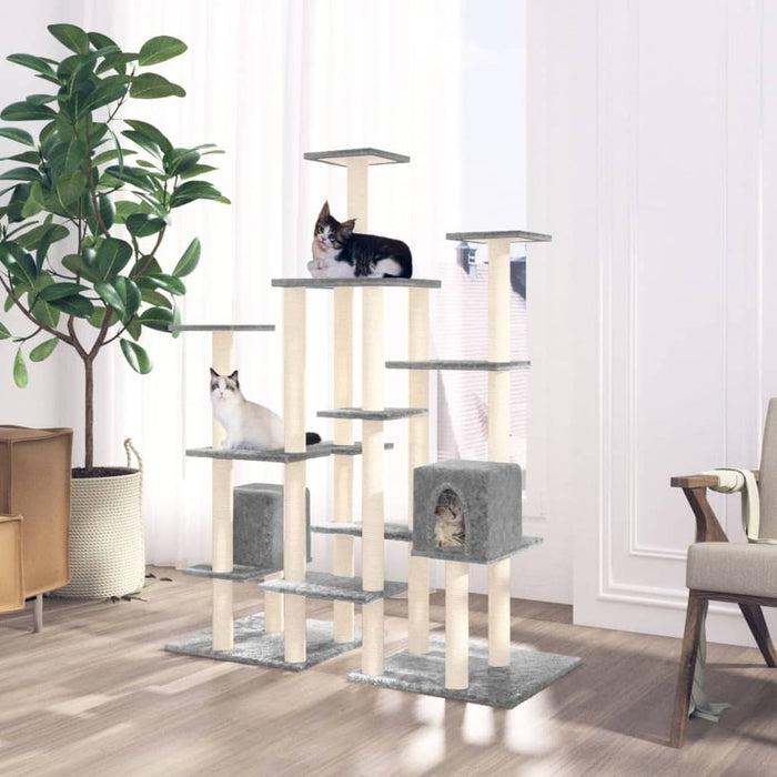 Cat Tree with Sisal Scratching Posts 145 cm UK PET HOUSE