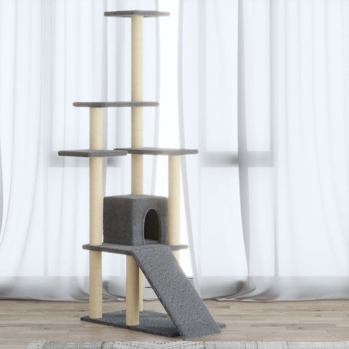 Cat Tree with Sisal Scratching Posts 155 cm UK PET HOUSE