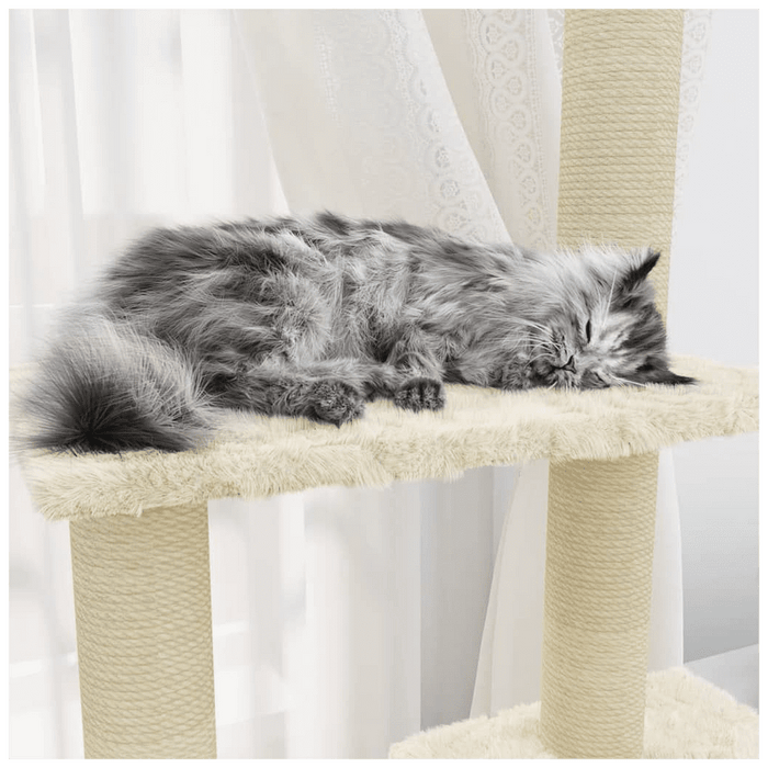 Cat Tree with Sisal Scratching Posts 155 cm UK PET HOUSE