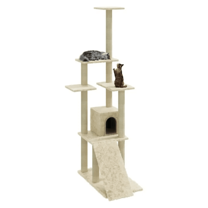 Cat Tree with Sisal Scratching Posts 155 cm UK PET HOUSE